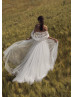 Beaded Ivory Lace Tulle Corset Back Sweet Wedding Dress
